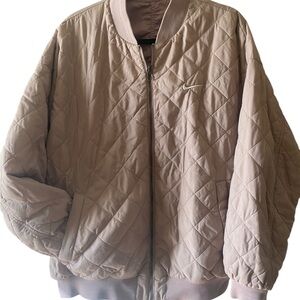 Nike Satin Reversible Quilted Bomber Jacket - Dusty Pink